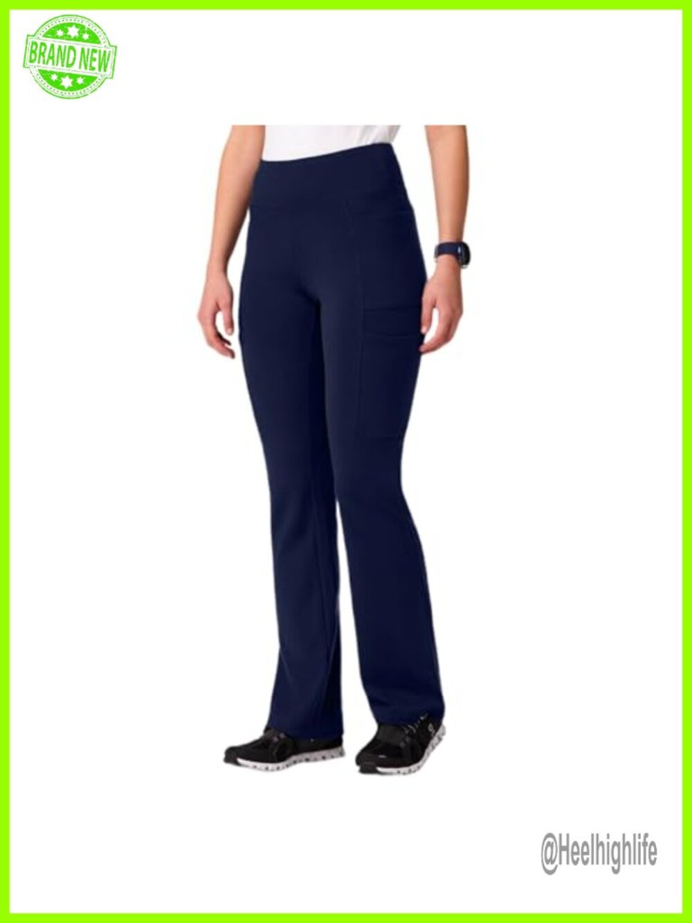 Jaanuu UltraSOFT Yoga Scrub Pant Skinny Mid Rise 5 Pockets Pull On